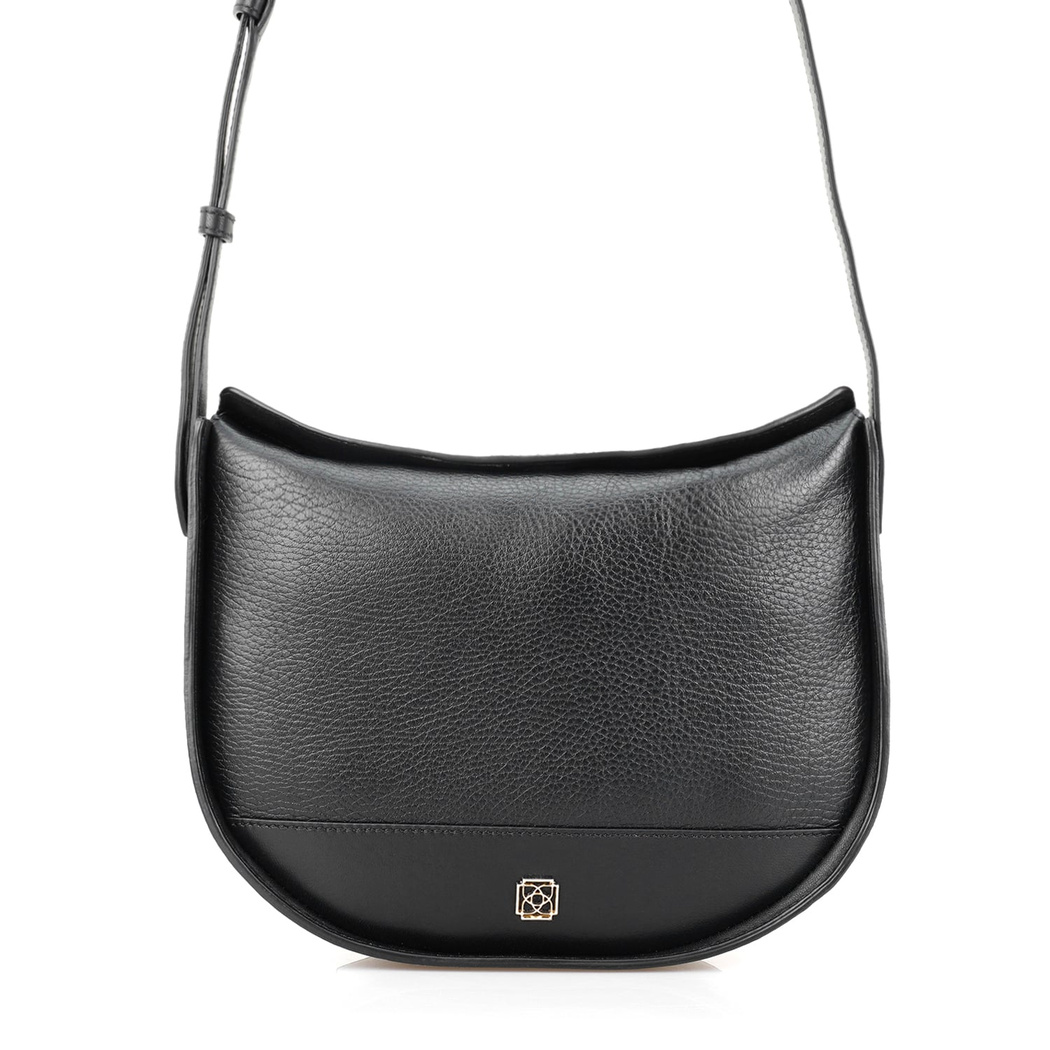 Samy Siyah Kadın Deri Omuz Çantası