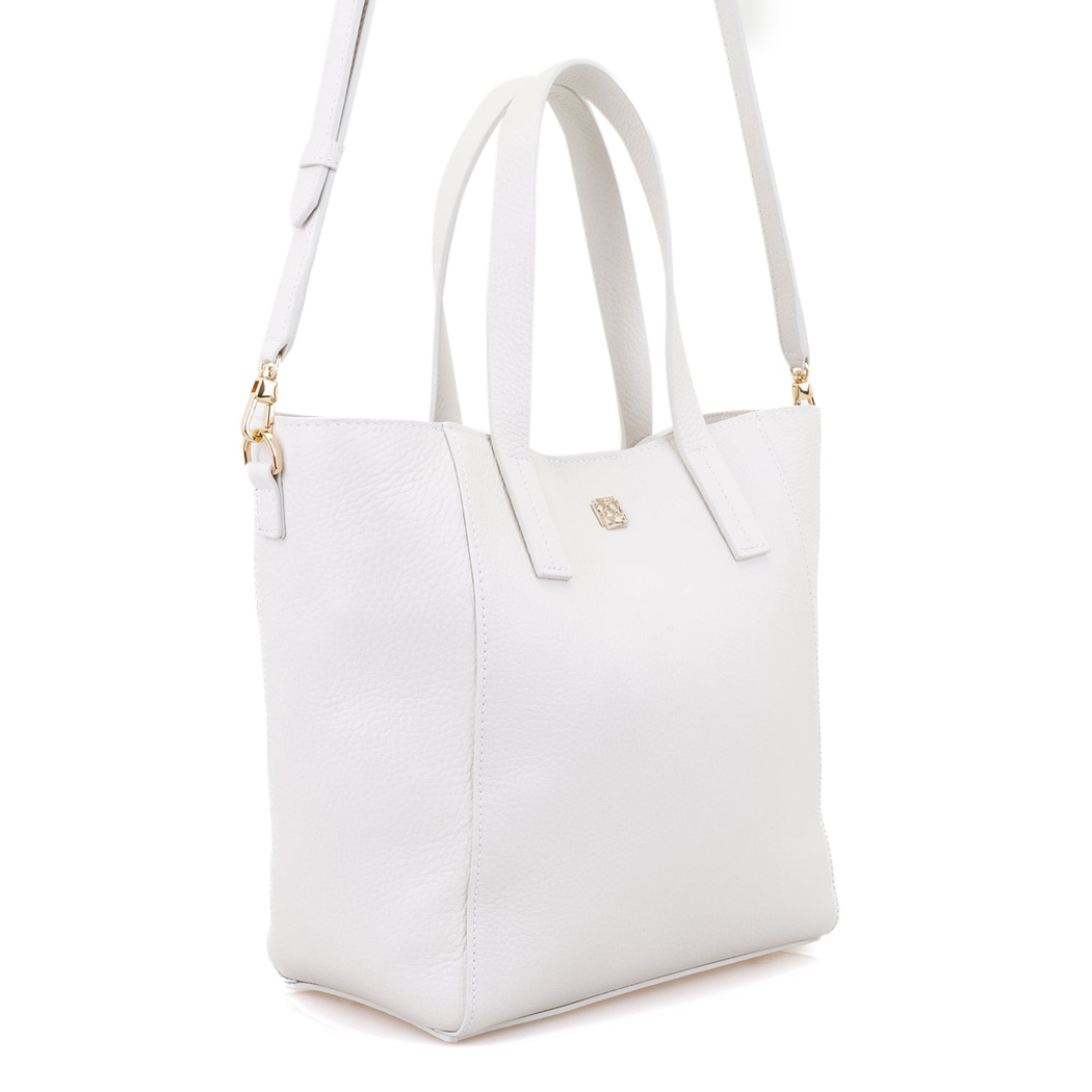 Sandio Beyaz Kadın Deri Omuz Çantası 