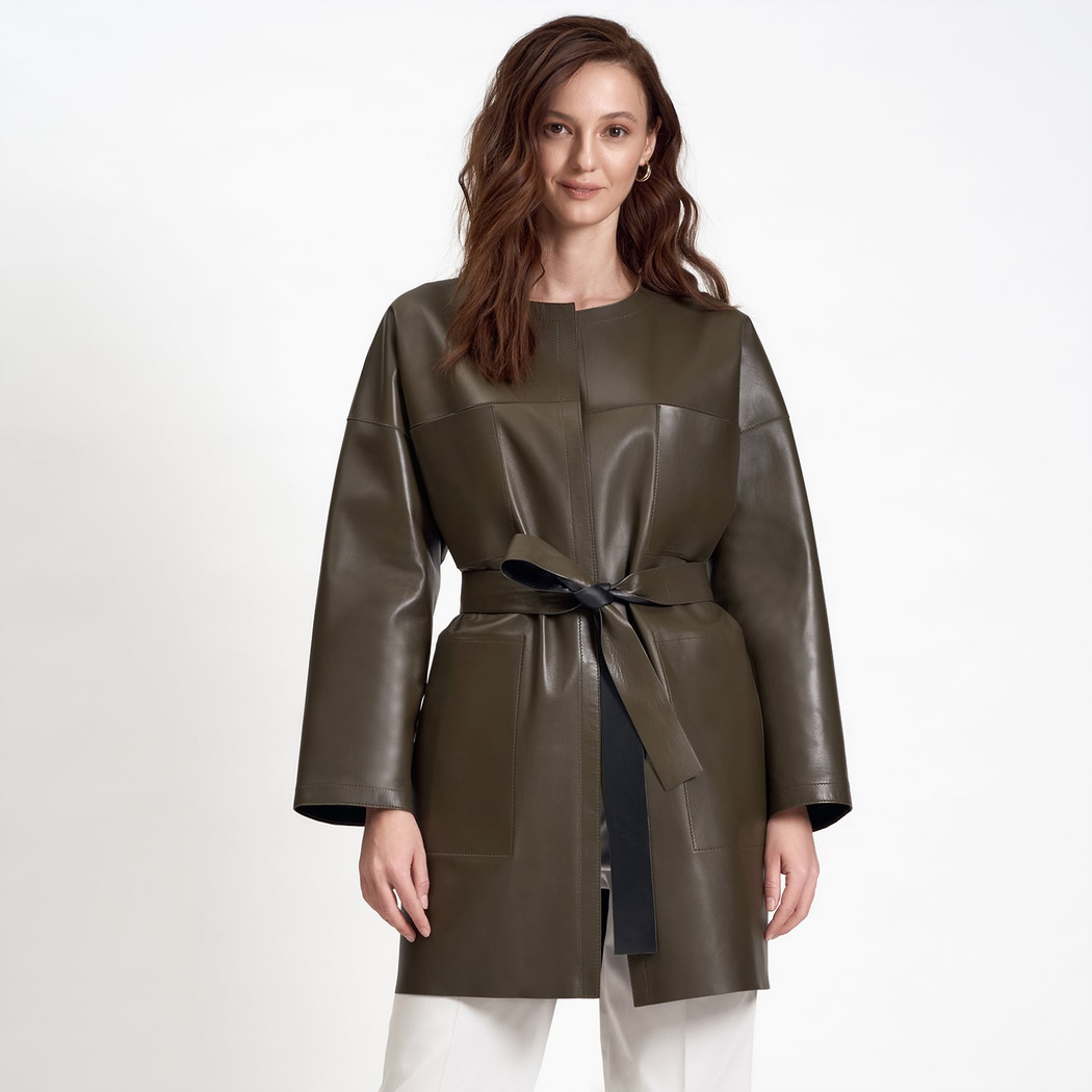 Sandra Kadın Çift Taraflı Deri Pardösü