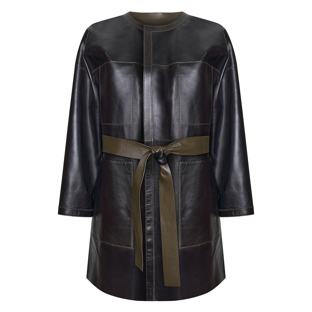 Sandra Kadın Çift Taraflı Deri Pardösü