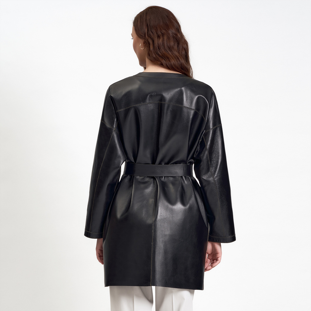 Sandra Kadın Çift Taraflı Deri Pardösü