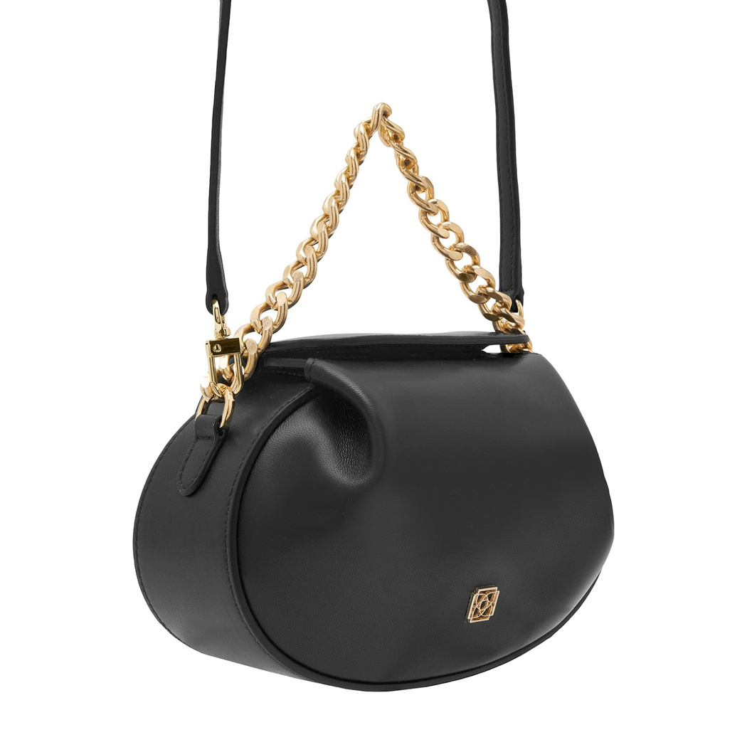 Sanne Siyah Kadın Deri Omuz Çantası