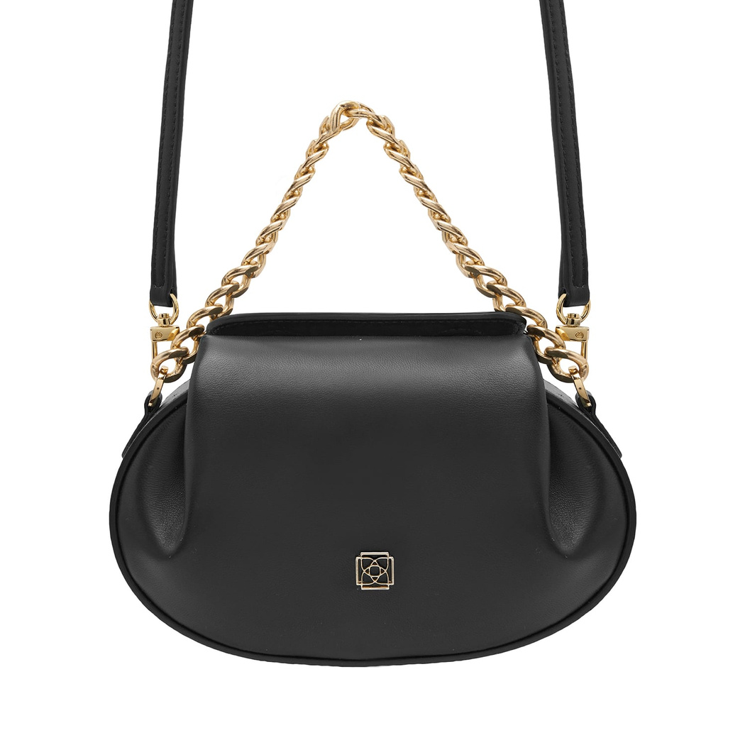 Sanne Siyah Kadın Deri Omuz Çantası