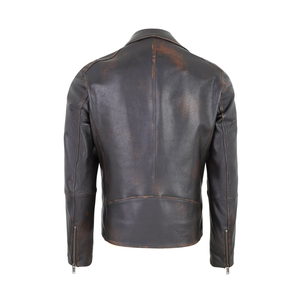 Santo Siyah Erkek Vintage Deri Ceket