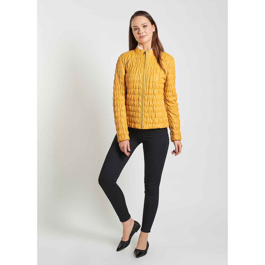 Sarı Fernanda Kadın Deri Mont