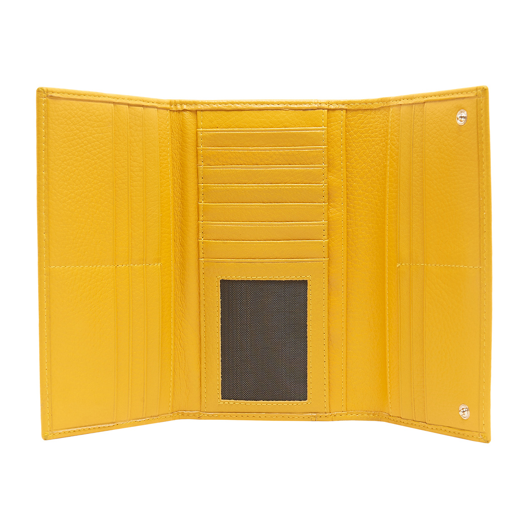 Sarı Kadın Floter Deri Cüzdan