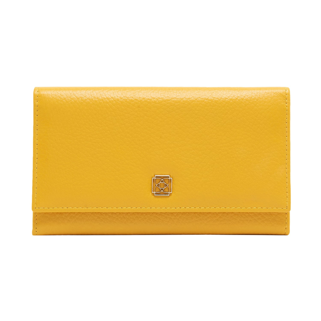 Sarı Kadın Floter Deri Cüzdan