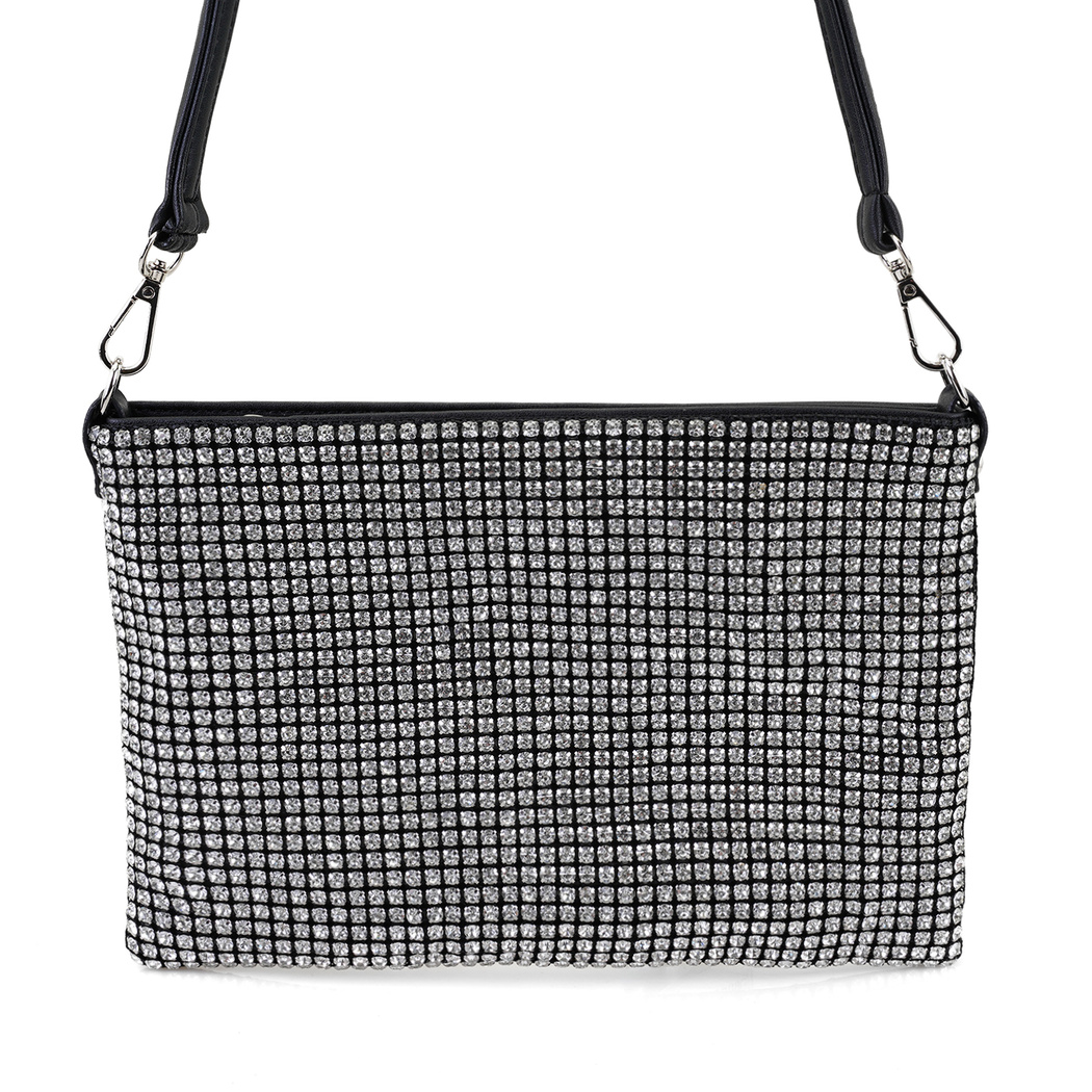 Sariah Gri Kadın Parlak Taşlı Gece Çantası