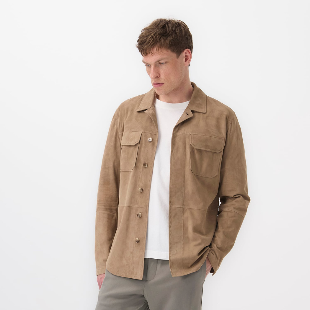 Saverio Kahve Erkek Süet Deri Gömlek