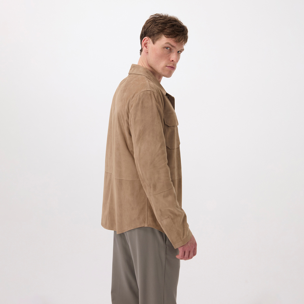 Saverio Kahve Erkek Süet Deri Gömlek