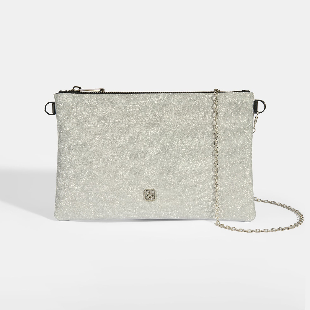 Selira Açık Gri Simli Kadın Portföy Çanta