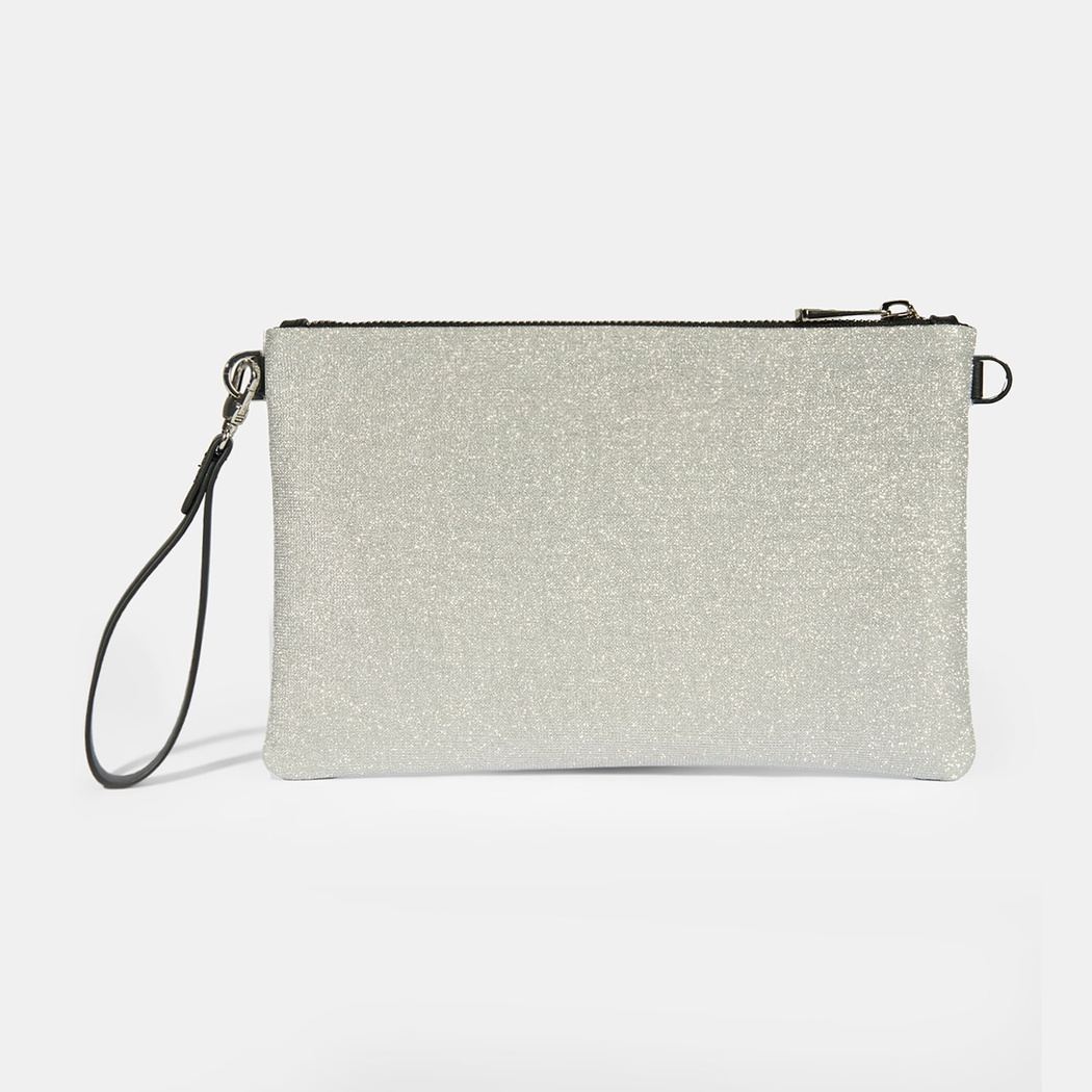 Selira Açık Gri Simli Kadın Portföy Çanta