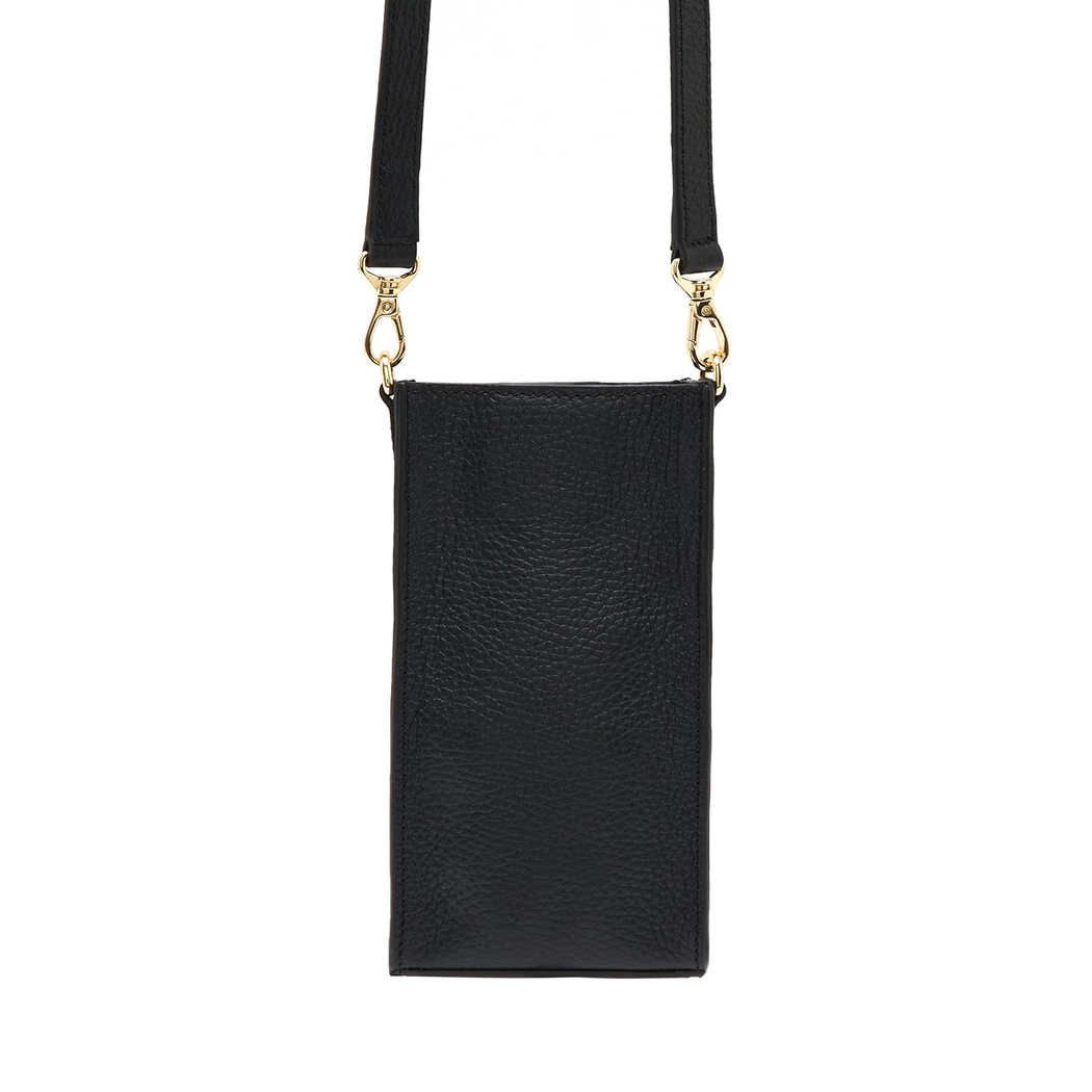 Senni Siyah Kadın Deri Telefon Çantası 