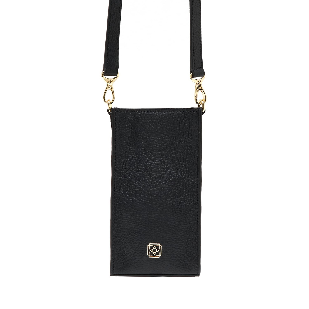 Senni Siyah Kadın Deri Telefon Çantası 