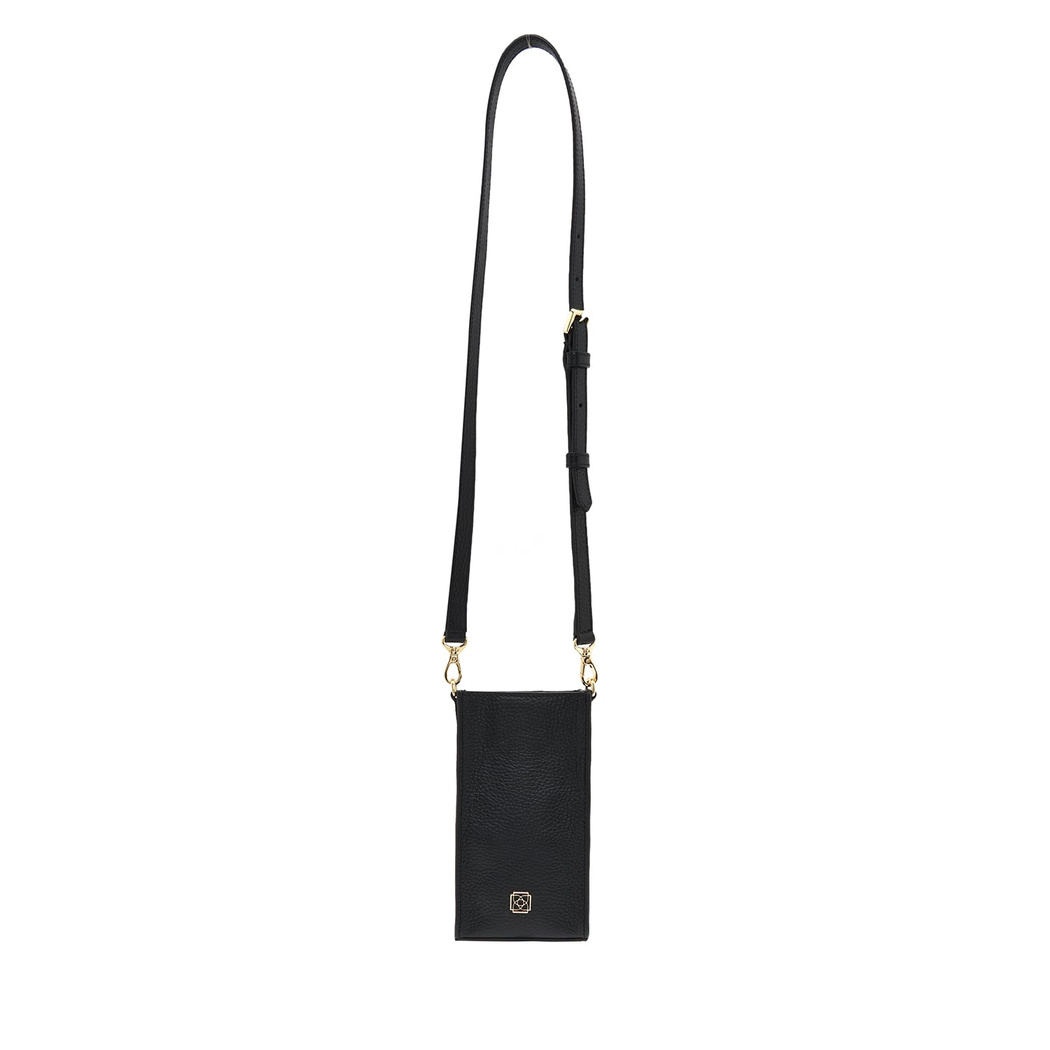 Senni Siyah Kadın Deri Telefon Çantası 