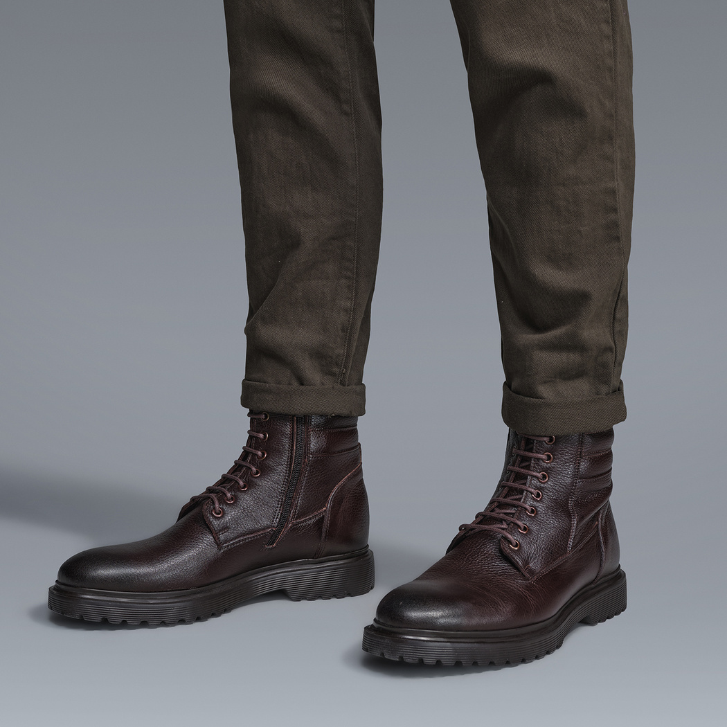 Servo Kahve Erkek Deri Bot