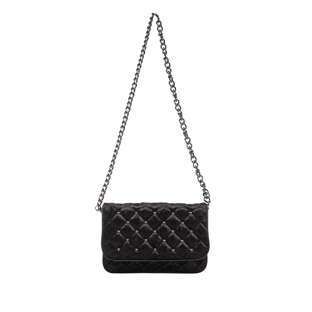 Seta Kadife Kadın Deri Zincir Detaylı Omuz Çantası