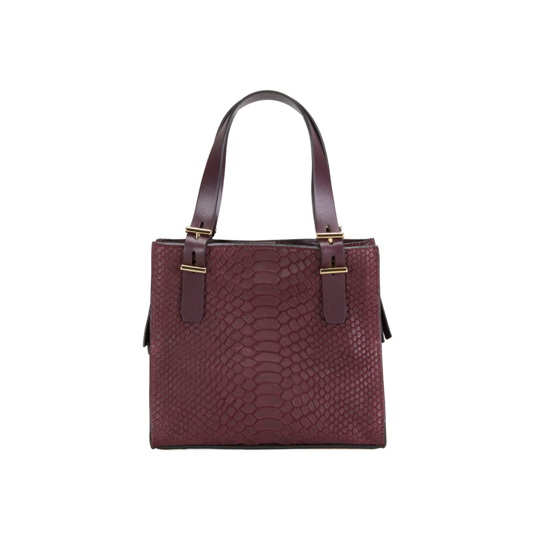 Seven Small Bordo Kadın Yılan Derisi Omuz Çantası