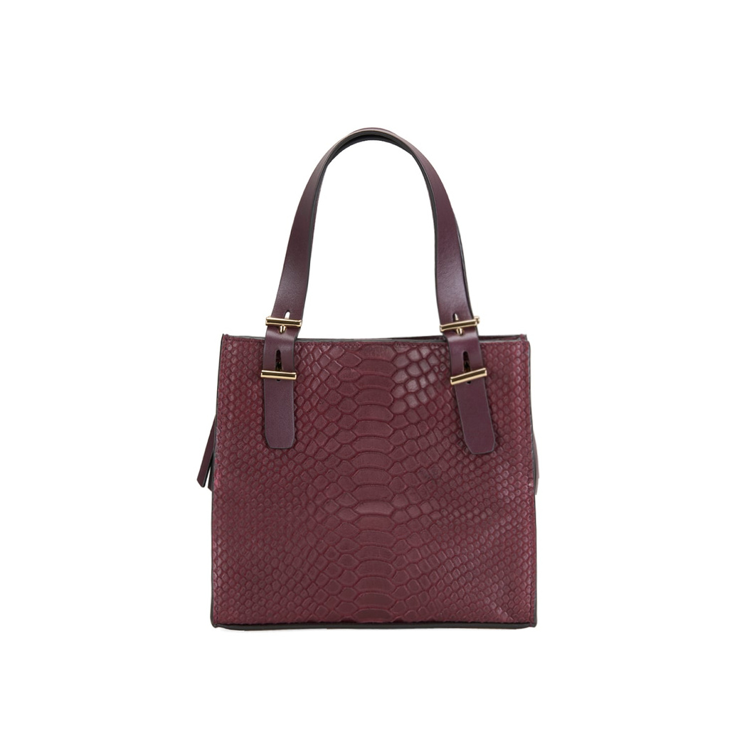 Seven Small Bordo Kadın Yılan Derisi Omuz Çantası
