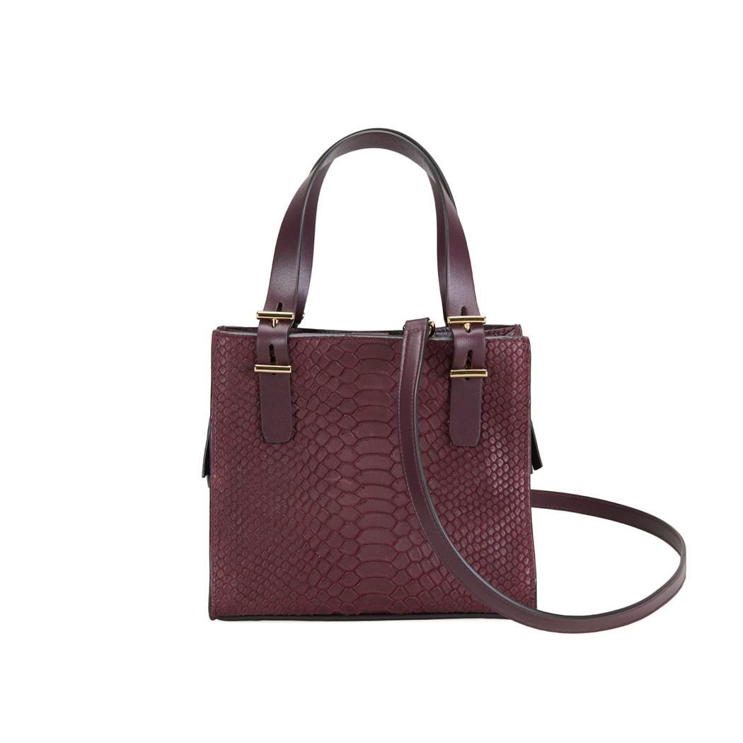 Seven Small Bordo Kadın Yılan Derisi Omuz Çantası