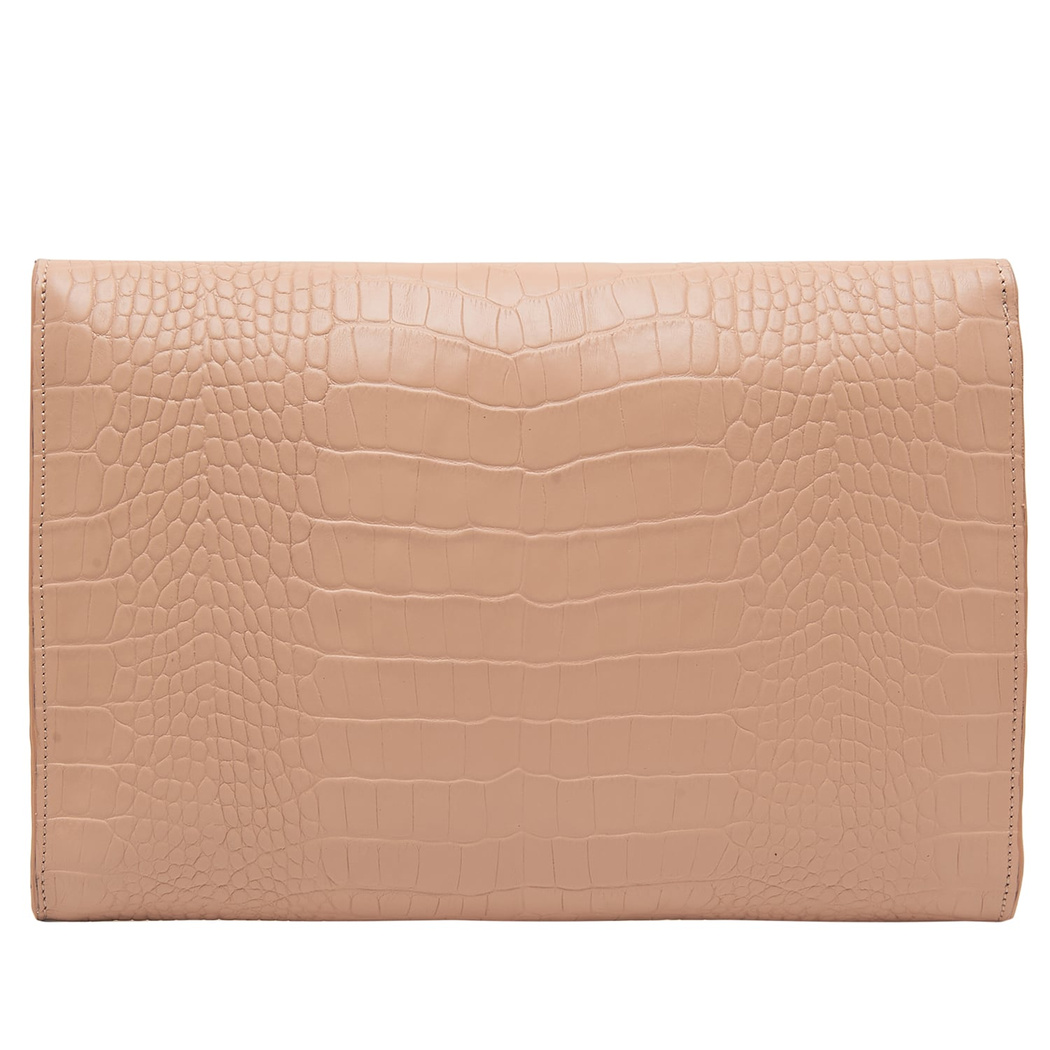 Sharon Bej Kadın Kroko Baskılı Deri Portföy Çanta