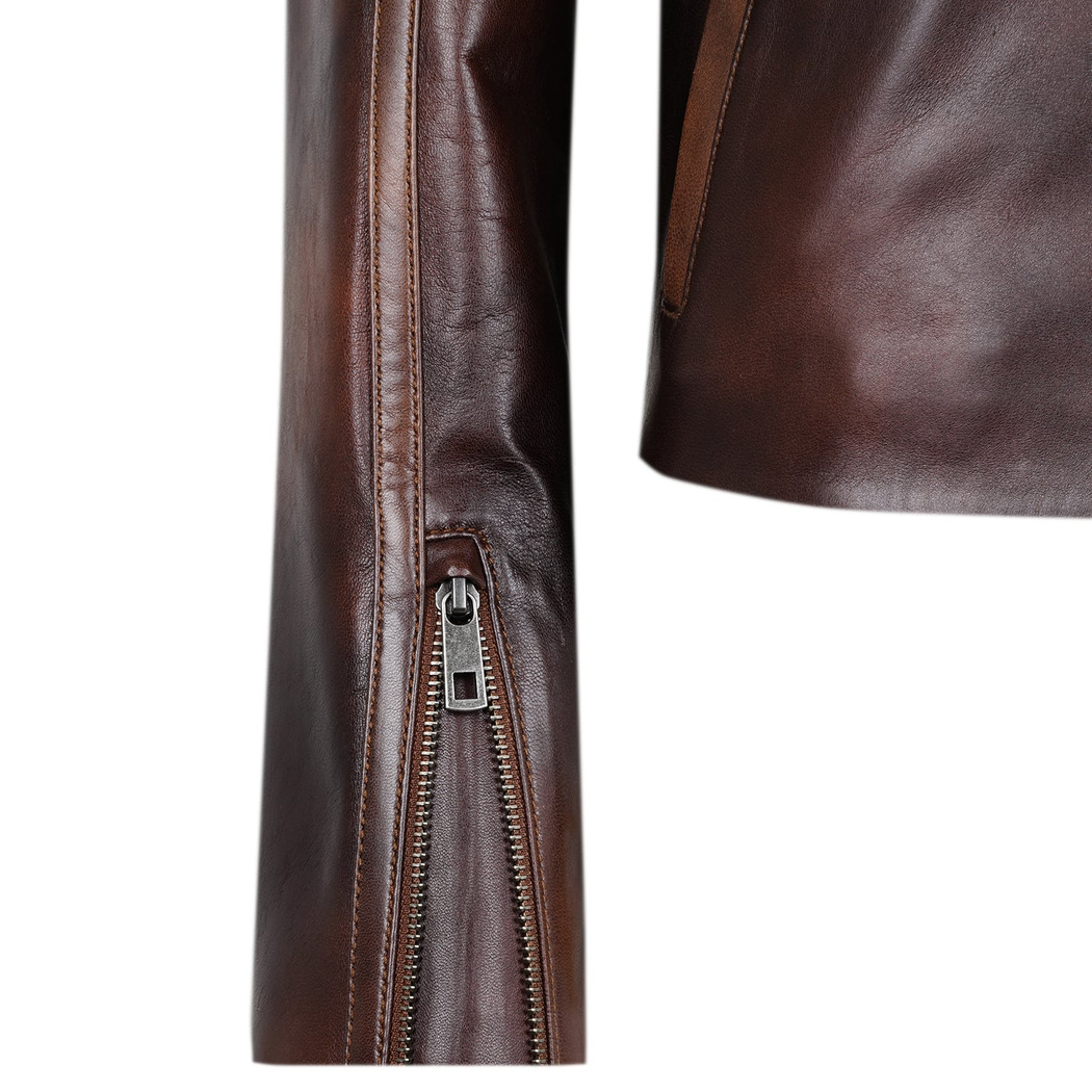 Sheilah Kahve Kadın Vintage Deri Ceket