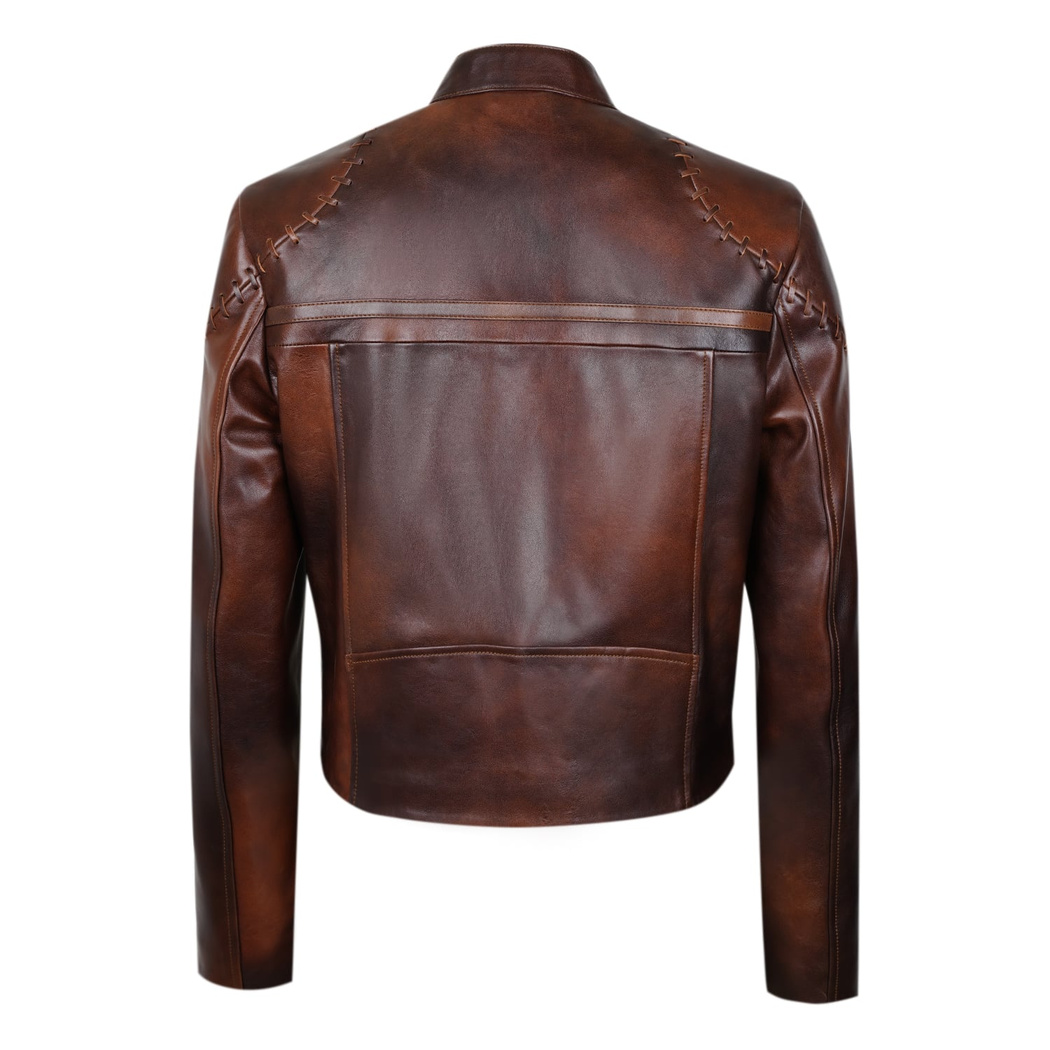 Sheilah Kahve Kadın Vintage Deri Ceket