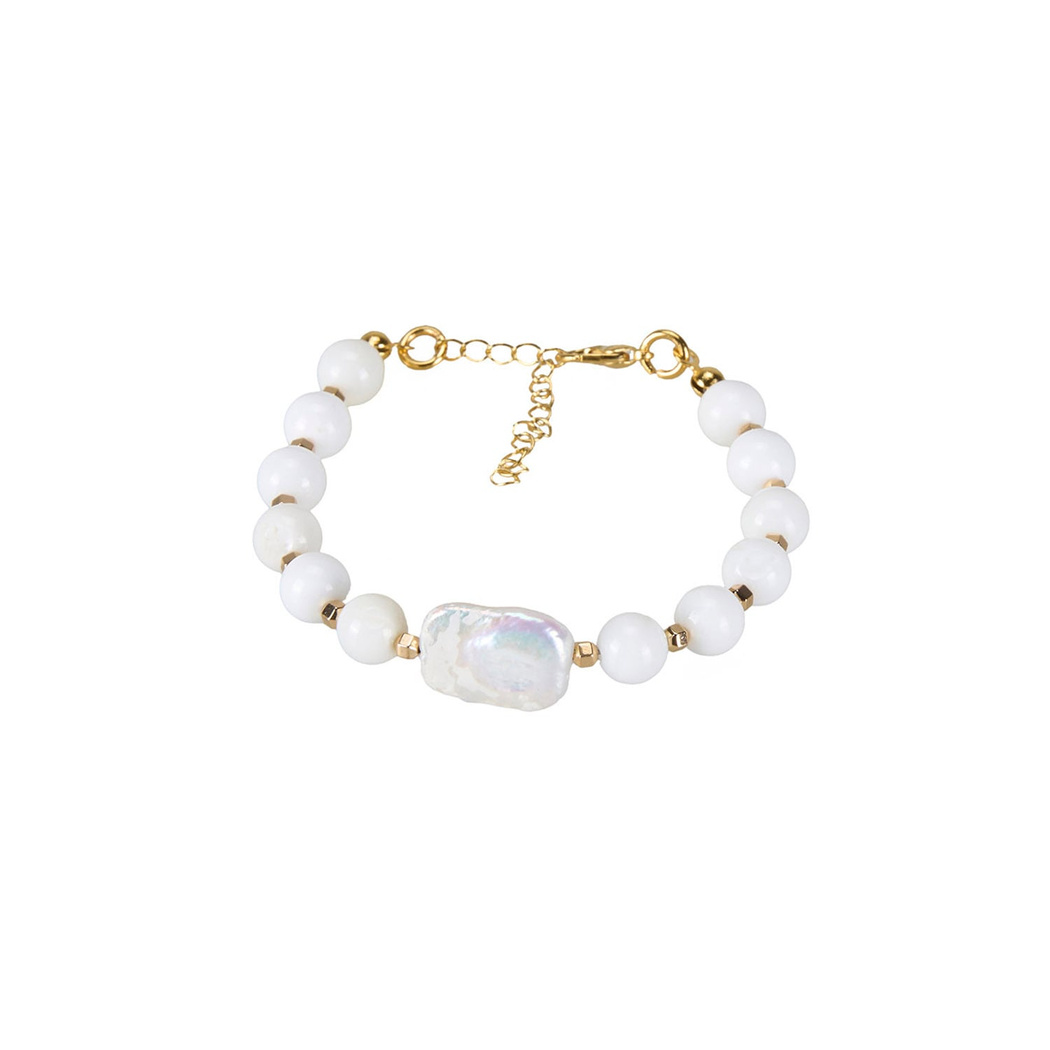 Shell & İnci Doğal Taşlı Kadın Bileklik