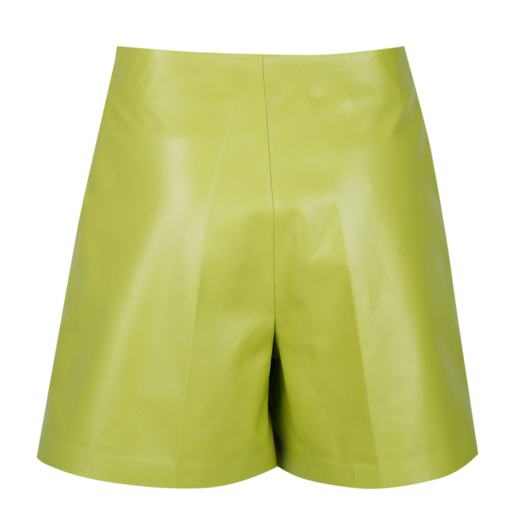 Silino Yeşil Kadın Deri Şort