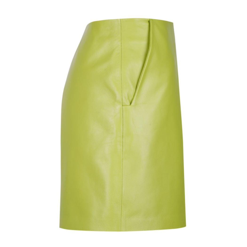 Silino Yeşil Kadın Deri Şort