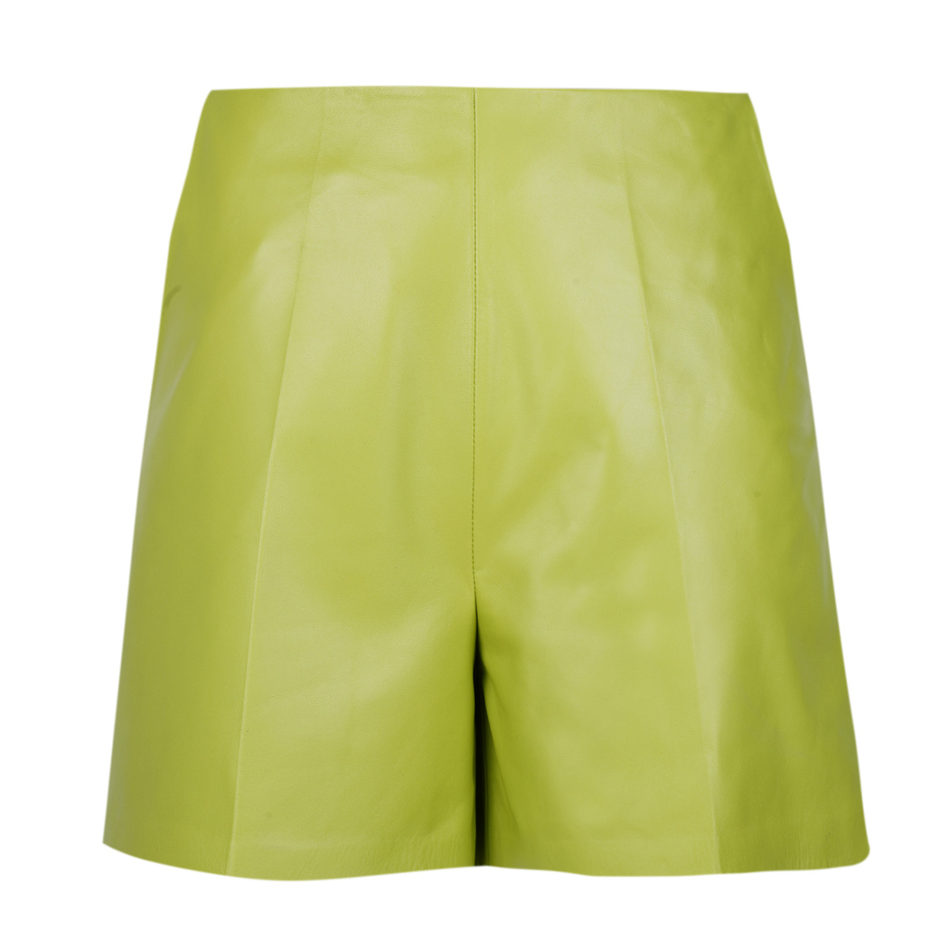 Silino Yeşil Kadın Deri Şort