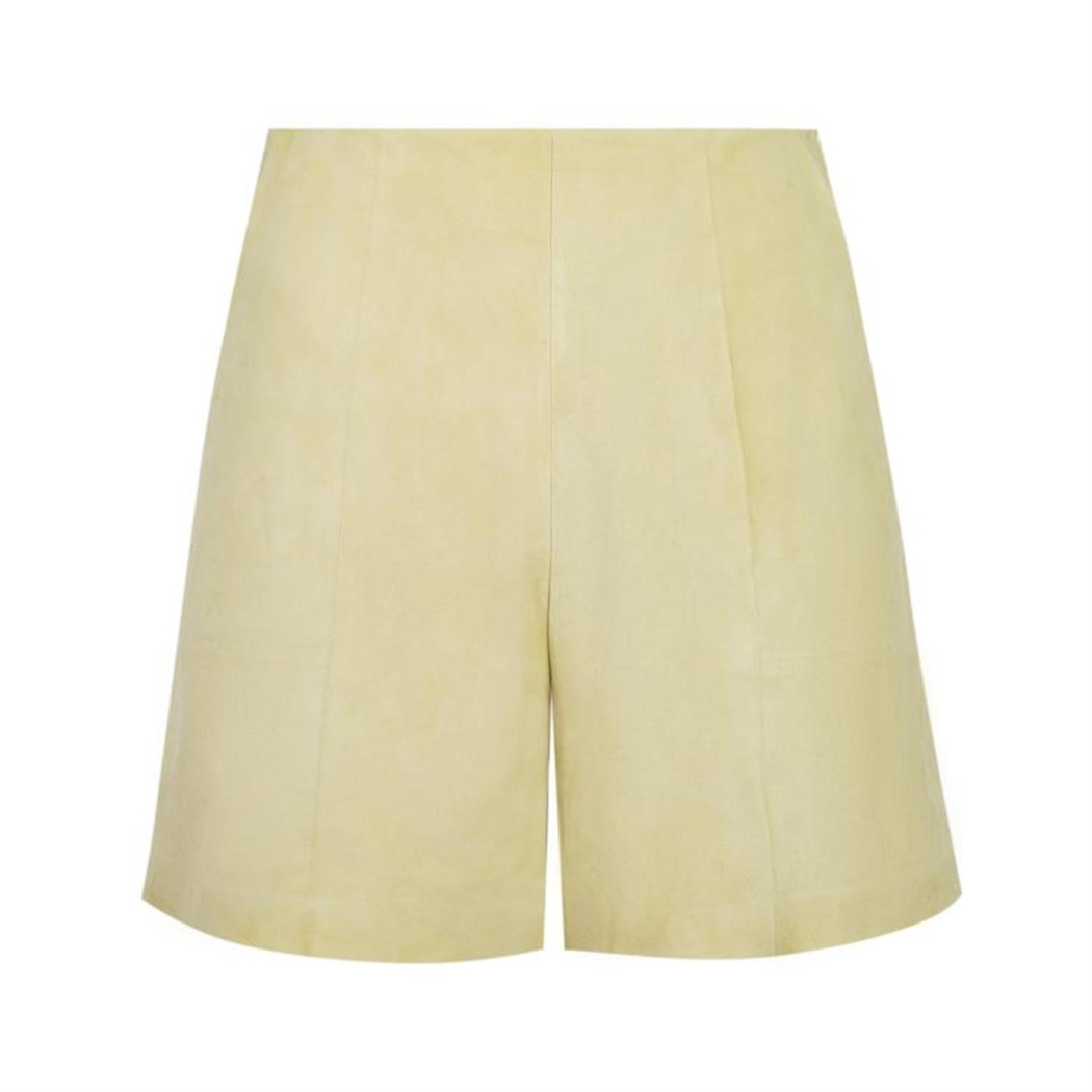 Silino Yeşil Kadın Süet Deri Mini Şort