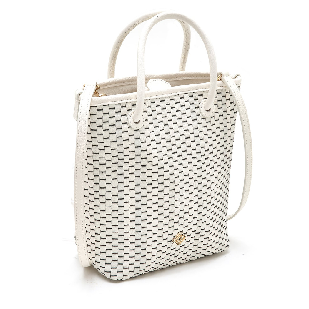 Silvia Beyaz Kadın Deri El Çantası 