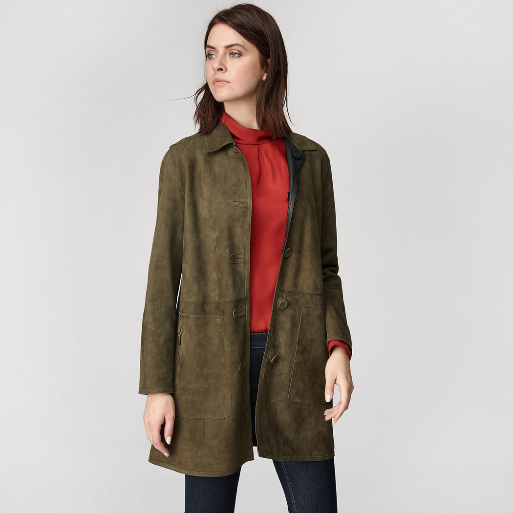 Simonetta Kadın Çift Taraflı Deri Pardösü