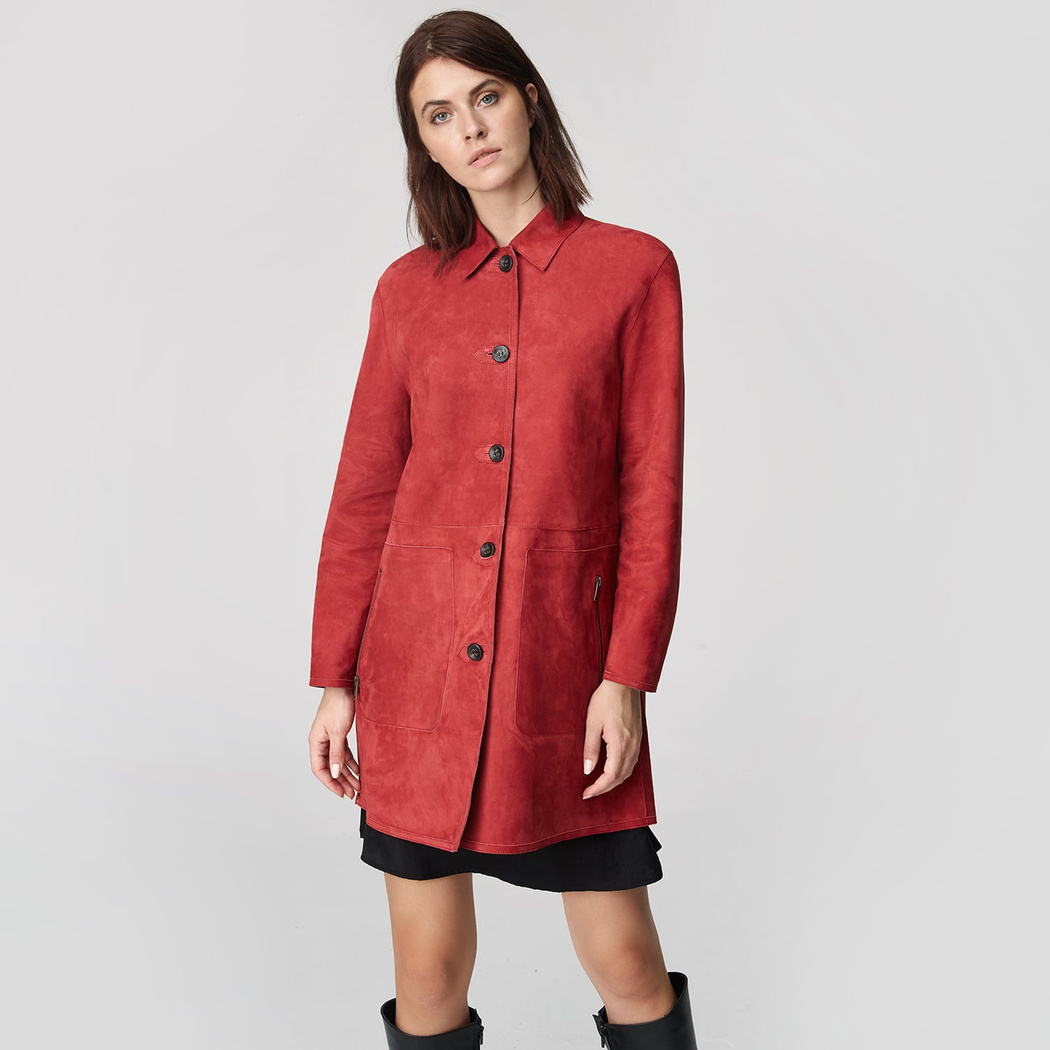 Simonetta Kadın Çift Taraflı Deri Pardösü