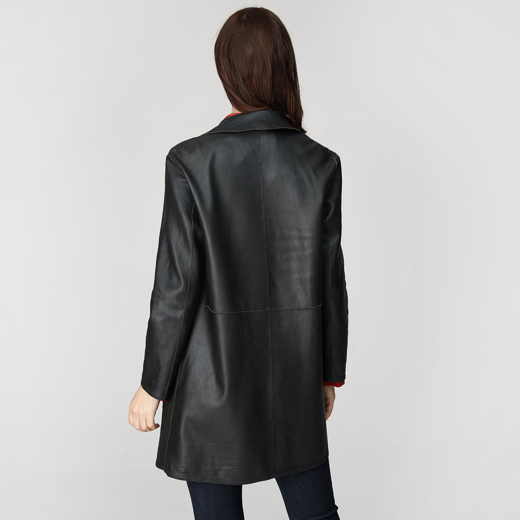 Simonetta Kadın Çift Taraflı Deri Pardösü