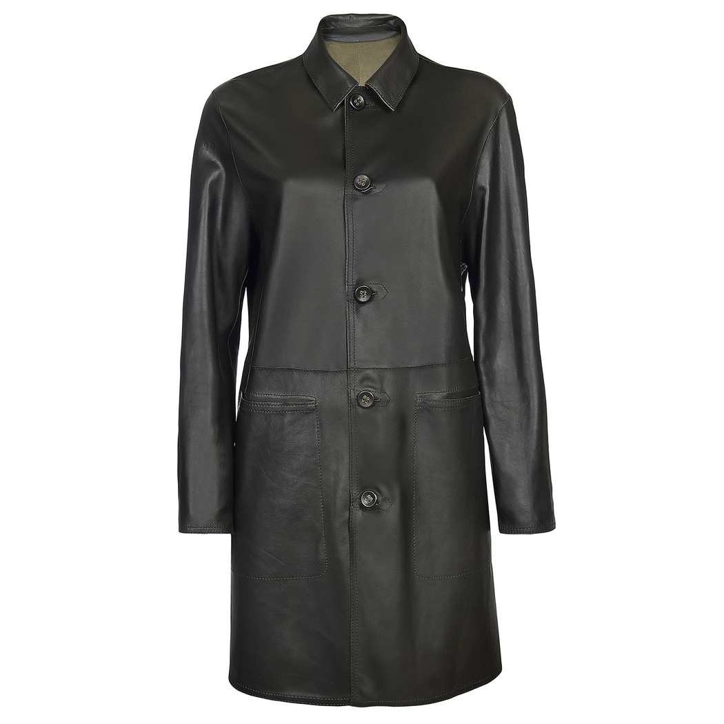 Simonetta Kadın Çift Taraflı Deri Pardösü