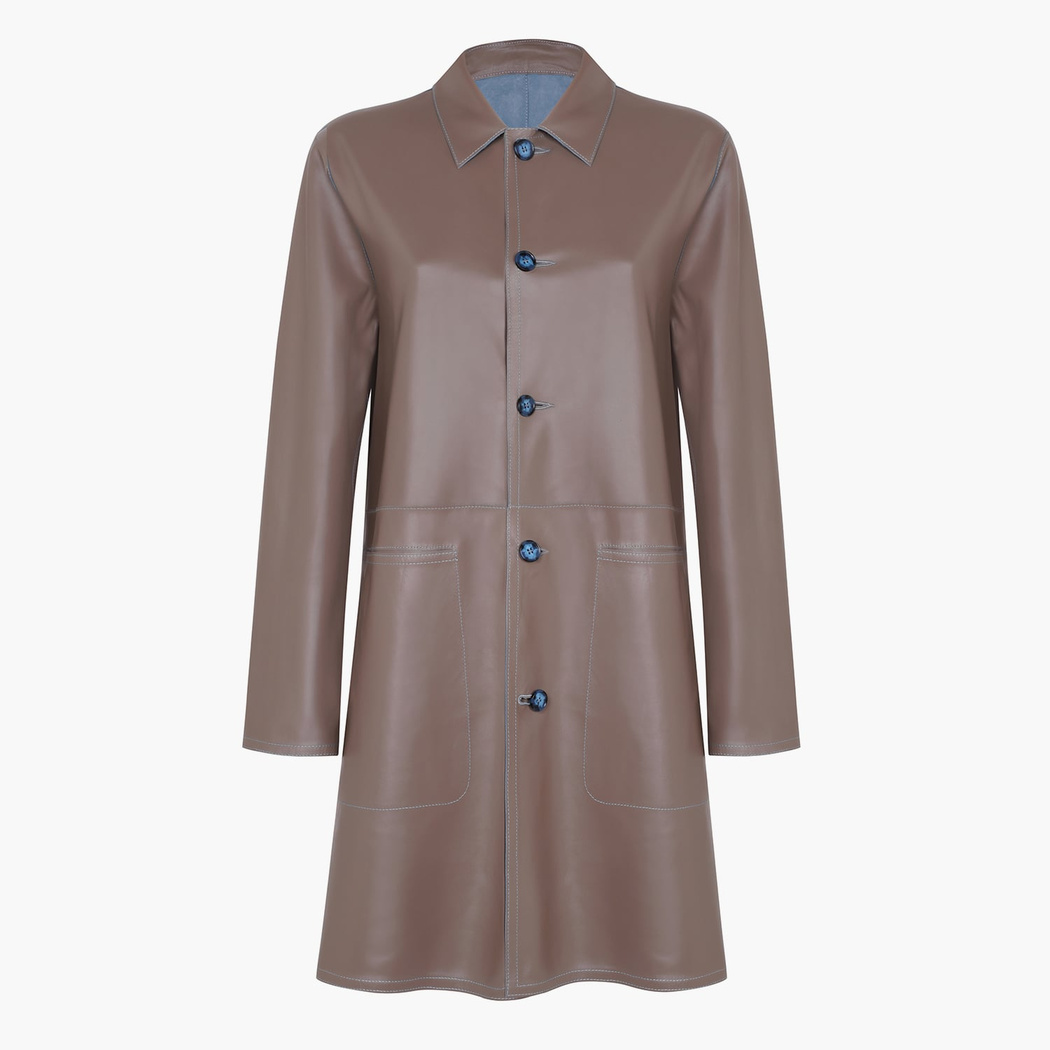 Simonetta Kadın Çift Taraflı Süet Deri Pardösü