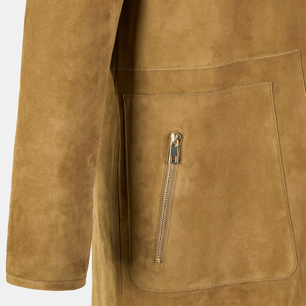 Simonetta Yeşil Kadın Çift Taraflı Deri Pardösü