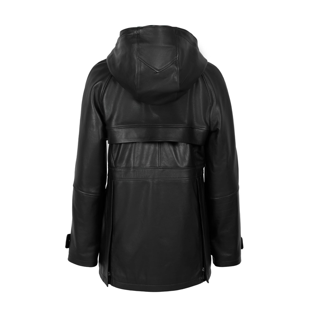 Siola Siyah Kadın Deri Mont