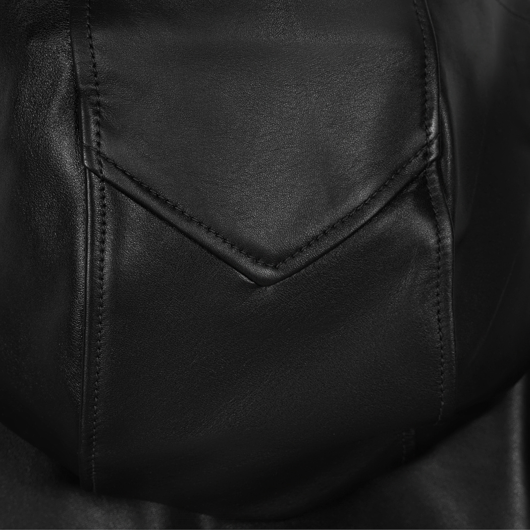 Siola Siyah Kadın Deri Mont