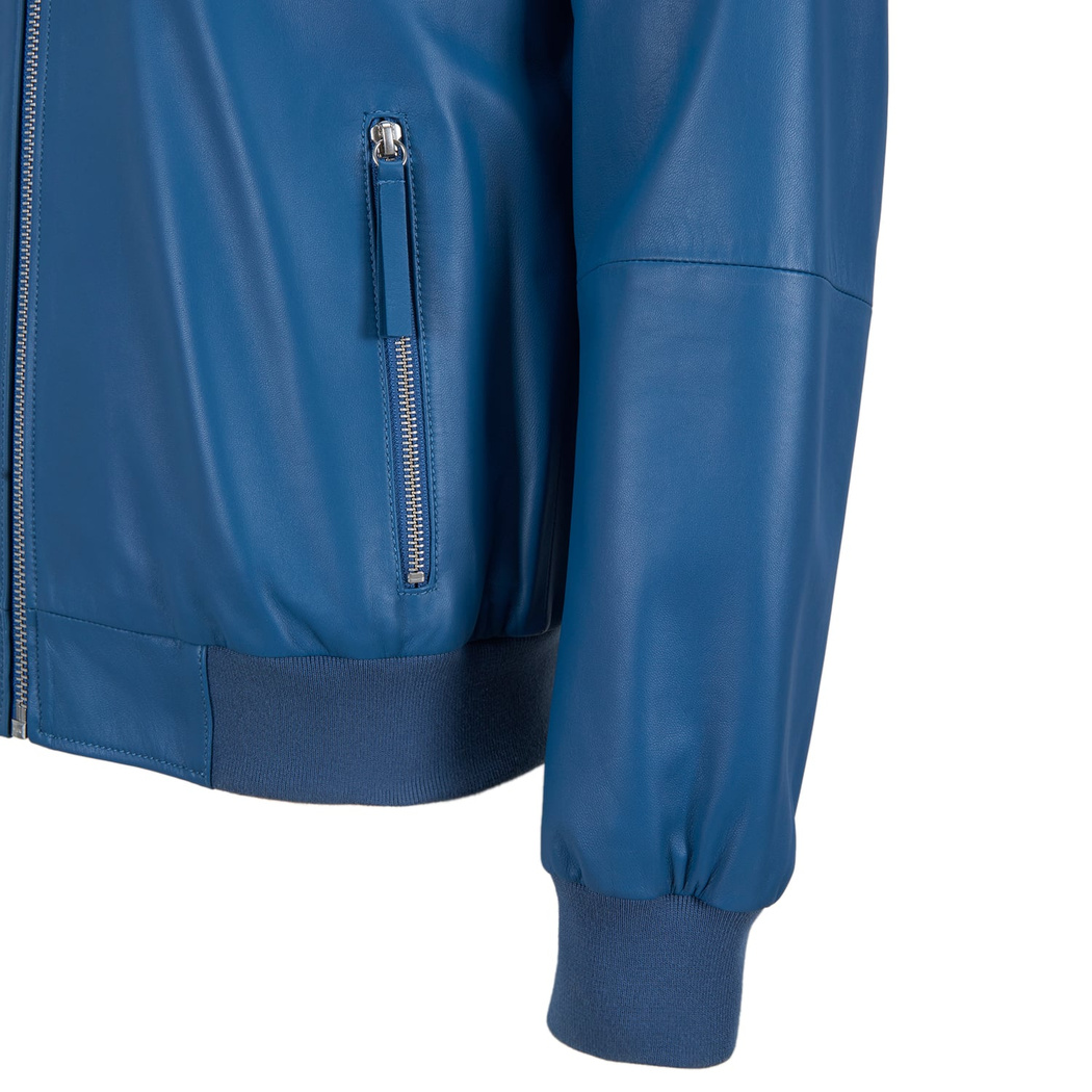 Sionan Erkek Kapüşonlu Deri Ceket