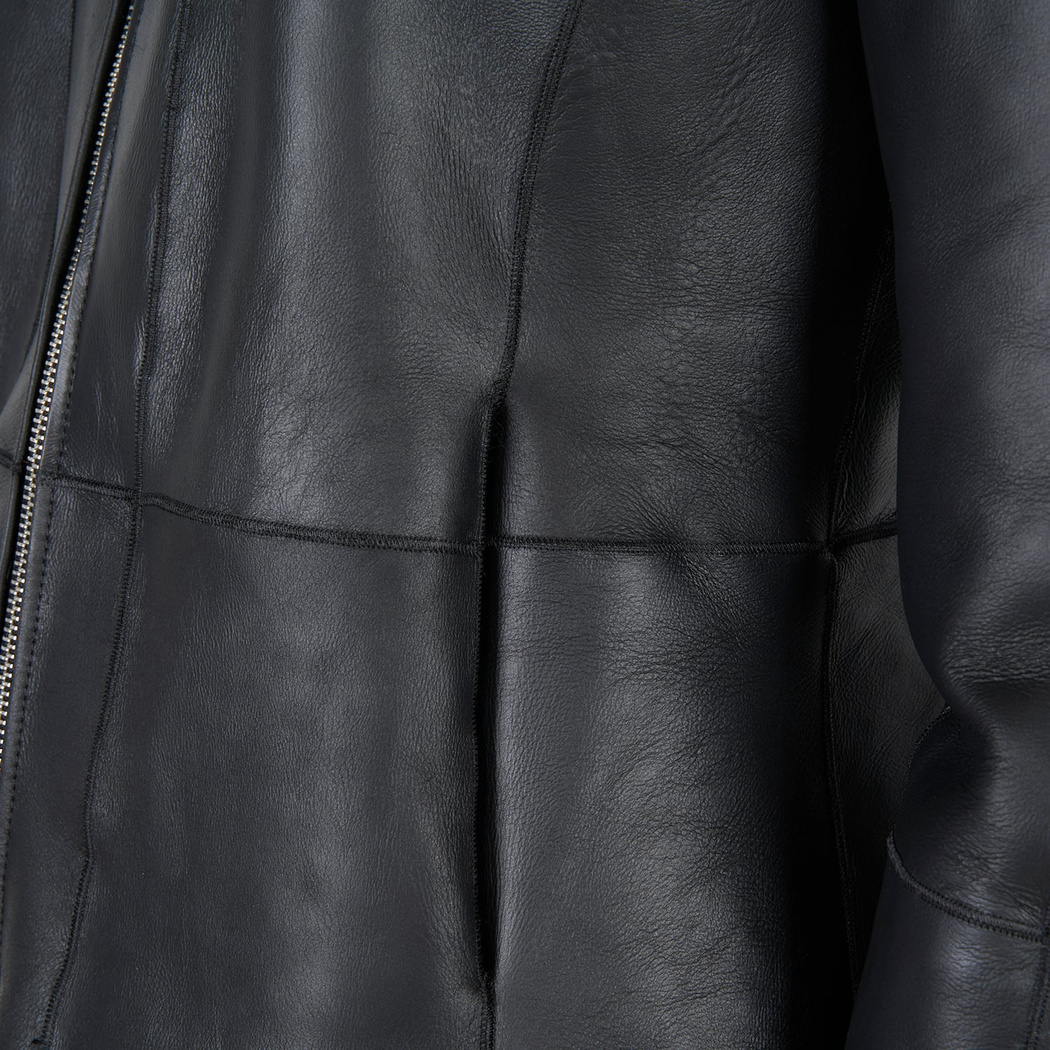 Sirus Siyah Kadın Çift Taraflı Kürk Ceket