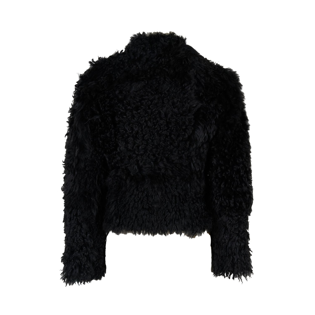 Sirus Siyah Kadın Çift Taraflı Kürk Ceket