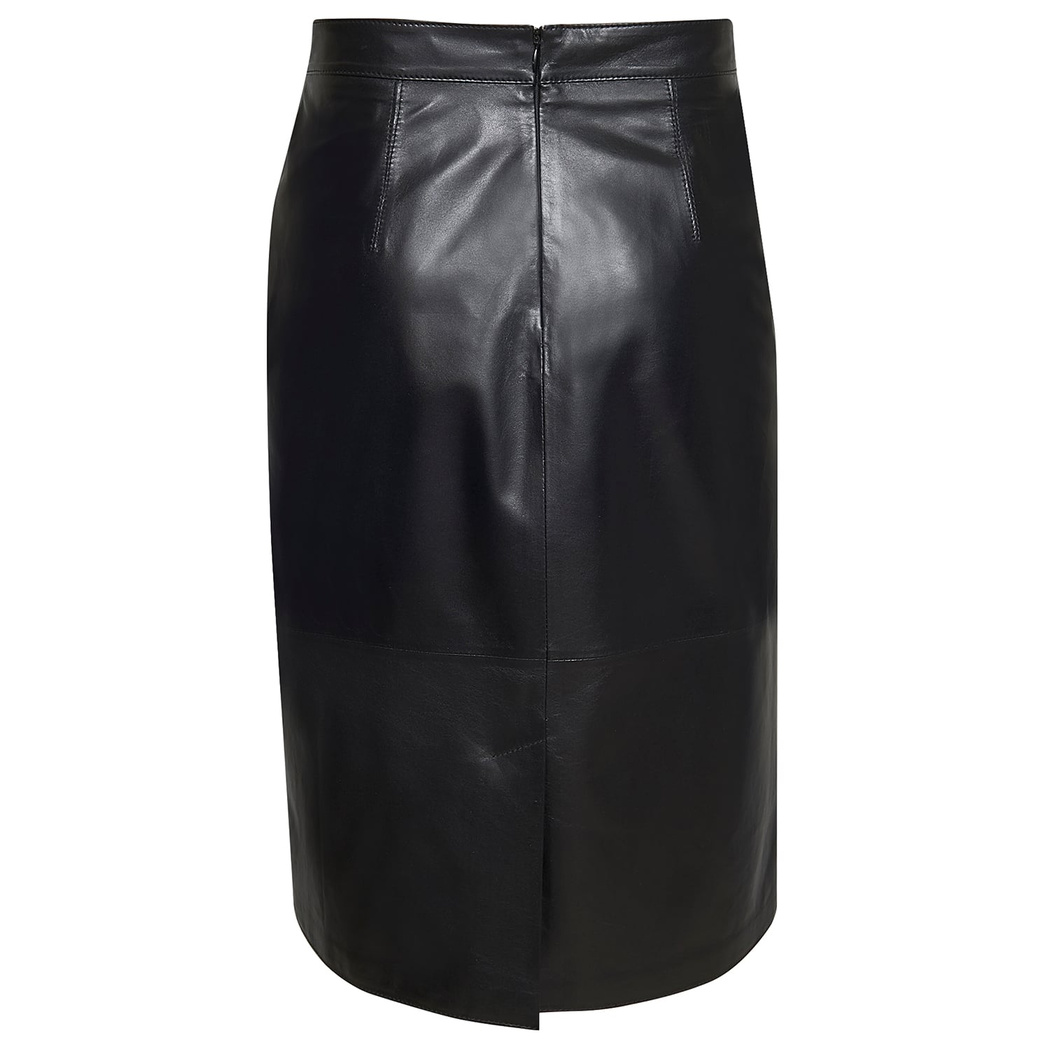 Siyah Alice Kadın Deri Kalem Etek