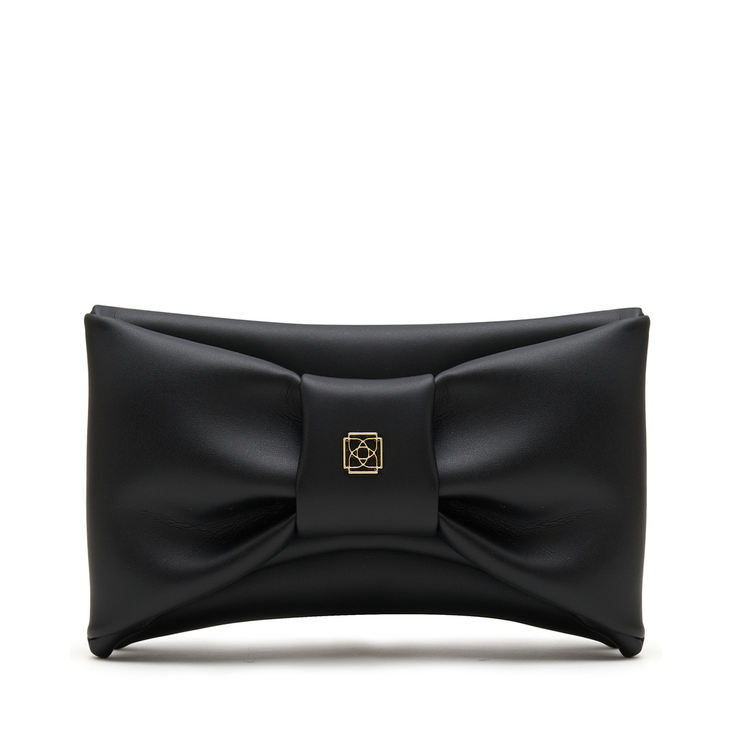 Siyah Amite Fiyonklu El Çantası