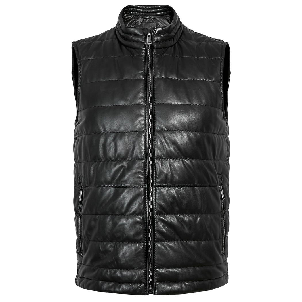 Siyah Arrigo Erkek Deri Şişme Yelek