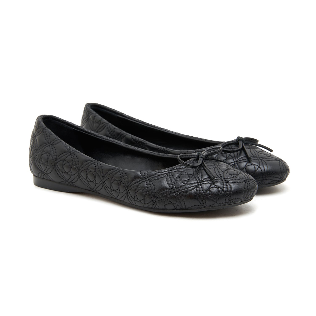 Siyah Ballerin Kadın Deri Babet