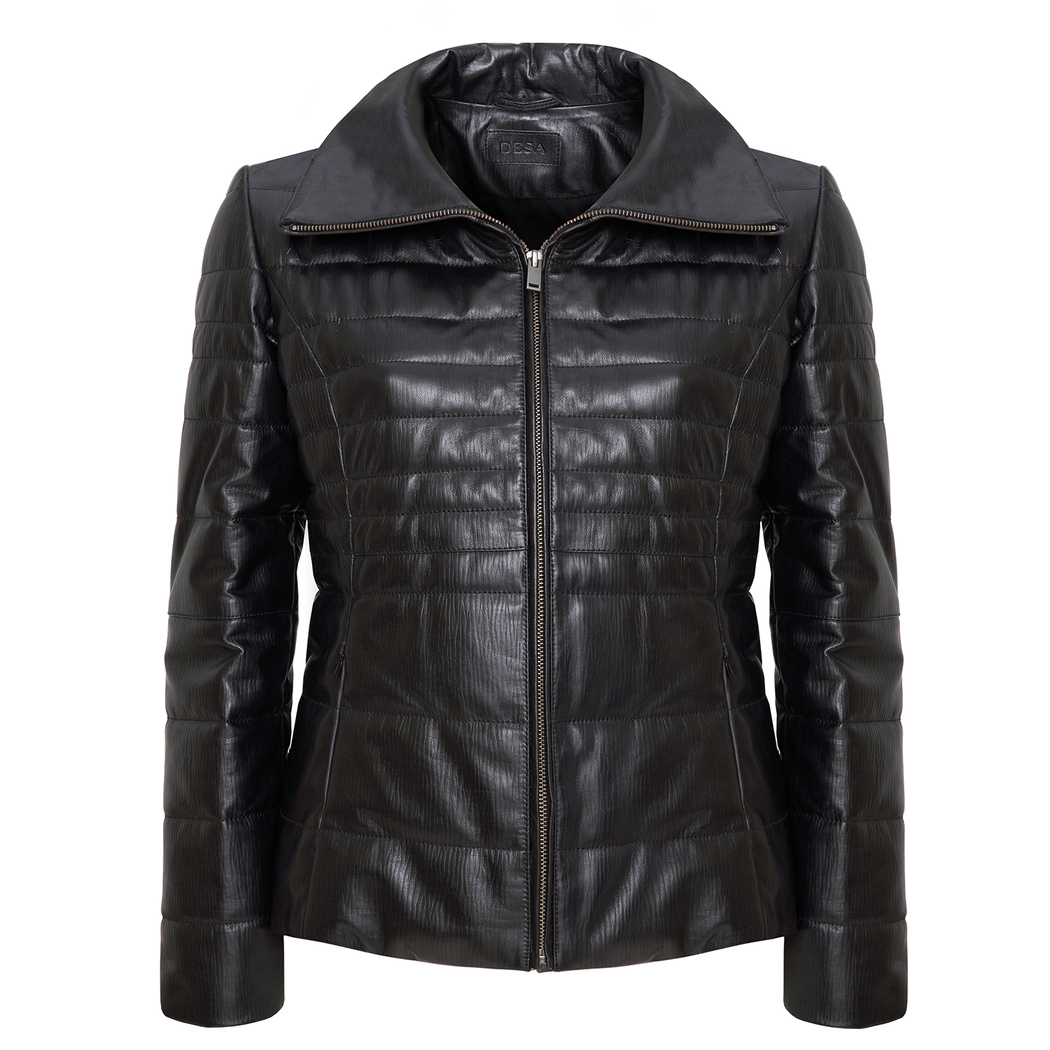 Siyah Benedetta Kadın Deri Mont