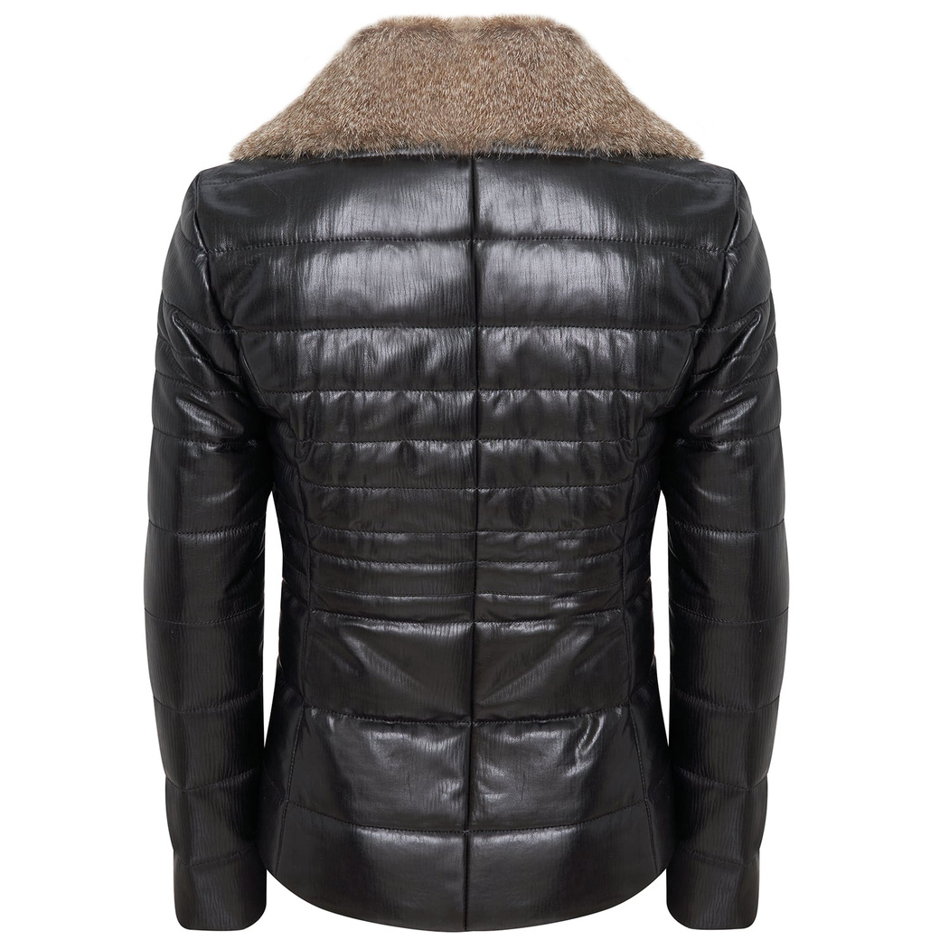 Siyah Benedetta Kadın Deri Mont